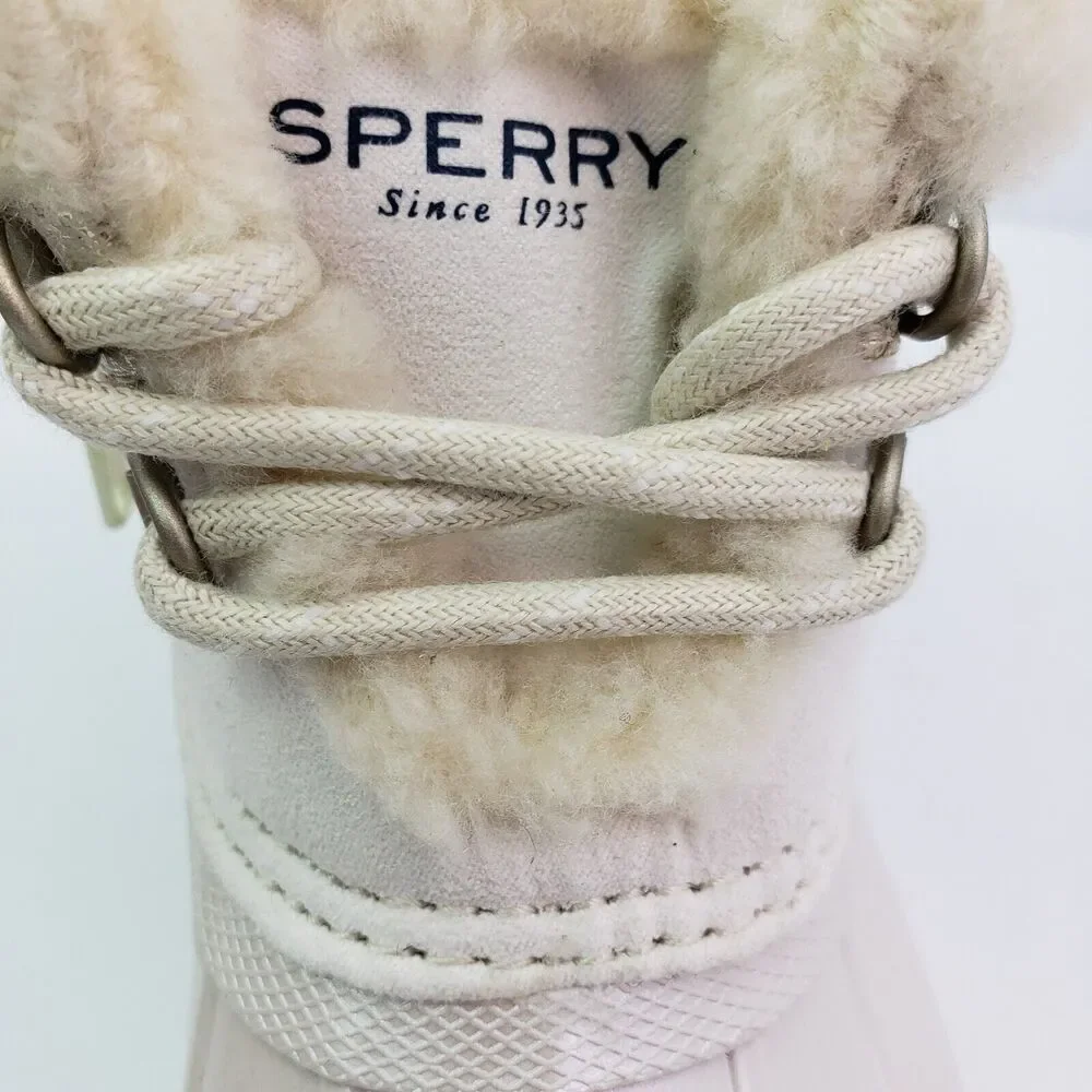 Sperry Alpine Saltwater Toddler Sz 7 Pearl Faux Shearling Waterproof Duck Boots